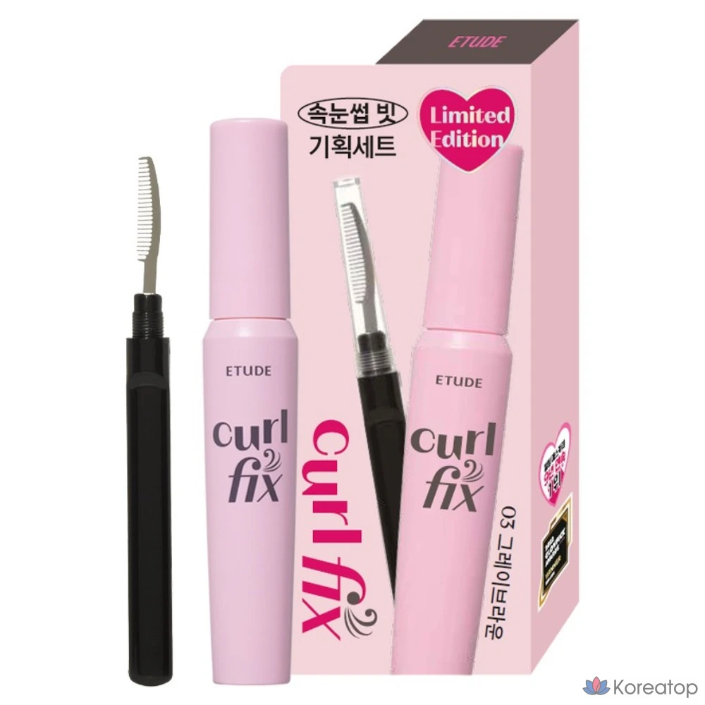 Тушь для ресниц Etude House Curl Fix Mascara + щеточка для ресниц, оттенок 03 Gray Brown, 8 г, 1 шт.