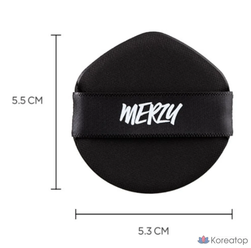 Кушон-пудра MERZY The Airy Thin Cover Cushion Puff, цвет Black, 5 шт.
