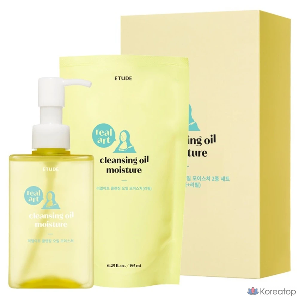 Набор для умывания Etude House Real Art Cleansing Oil Moisture (185 мл + 185 мл), 1 шт.