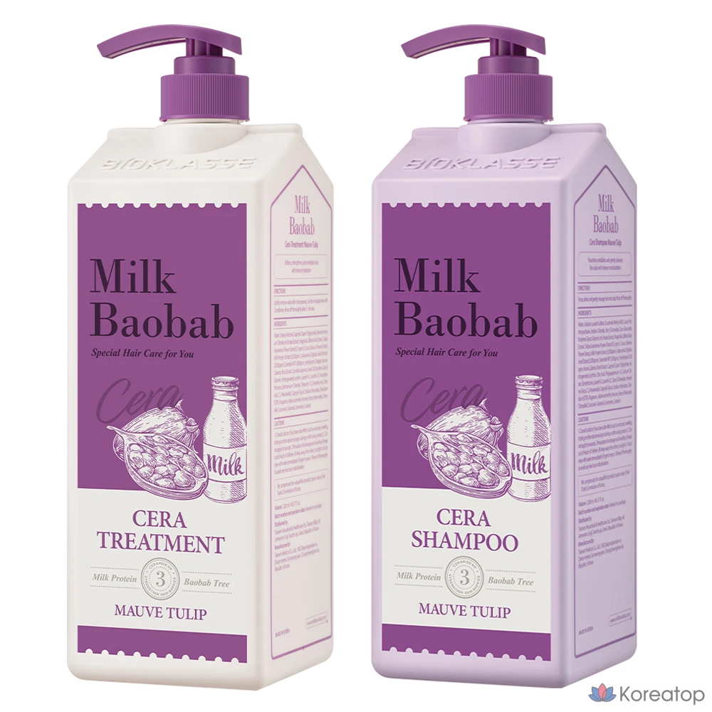 Набор для ухода Milk Baobab Cera Shampoo Mauv Tulip + Treatment 1.2L Set, 1 шт.