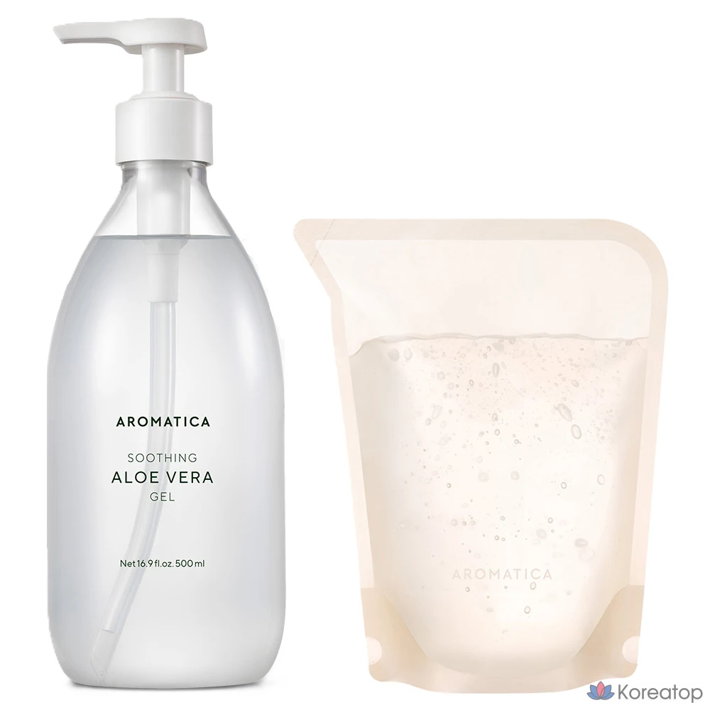 Гель Aromatica Soothing Aloe Vera Gel + Refill, 500 мл, 1 шт.