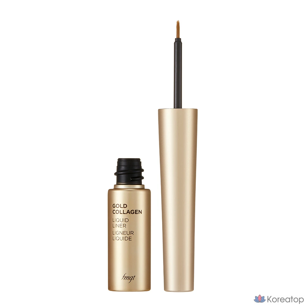 Подводка для глаз FMGT Gold Collagen Liquid Eyeliner, оттенок 01 Black, 5.5 г, 1 шт.