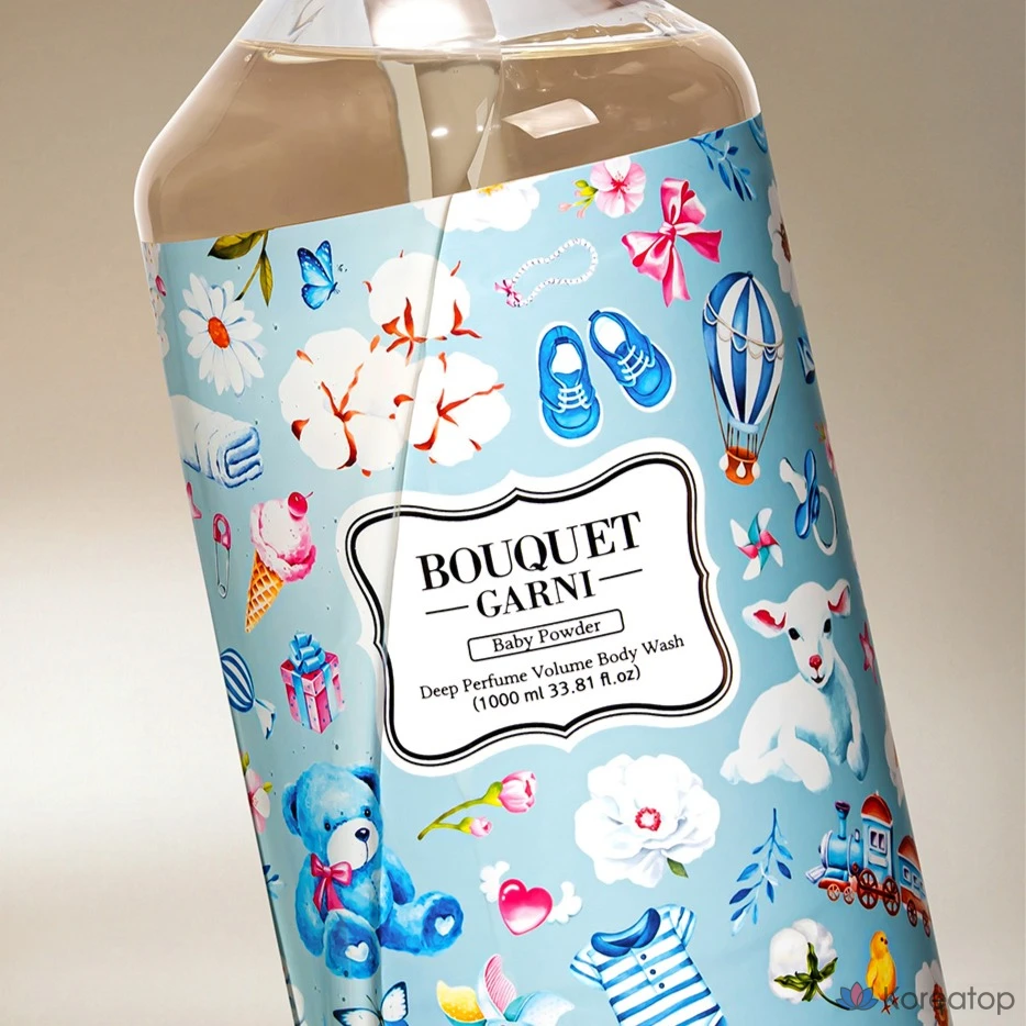 Гель для душа Bouquet Garni Deep Perfume Volume Body Wash Baby Powder, 1 л, 1 шт.