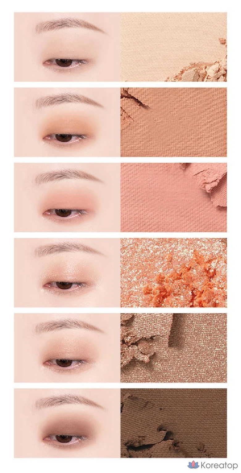 Тени для век VDL Eye Shine Color Mode Shadow Palette, оттенок 01 Peach Orange, 1 шт., фото 5