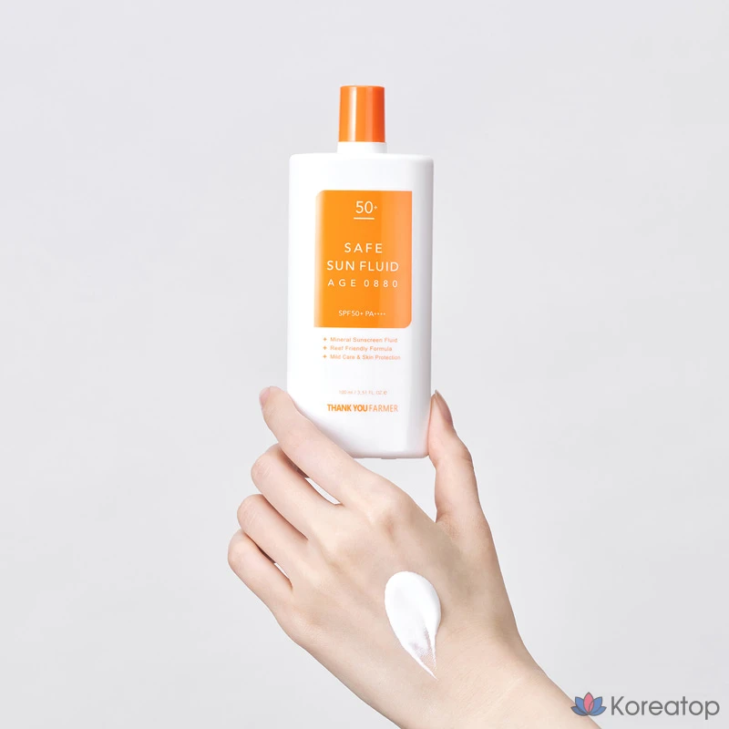 Солнцезащитный крем Thank You Farmer Safe Sun Fluid AGE 0880 SPF50+ PA++++, 100 мл, 1 шт.