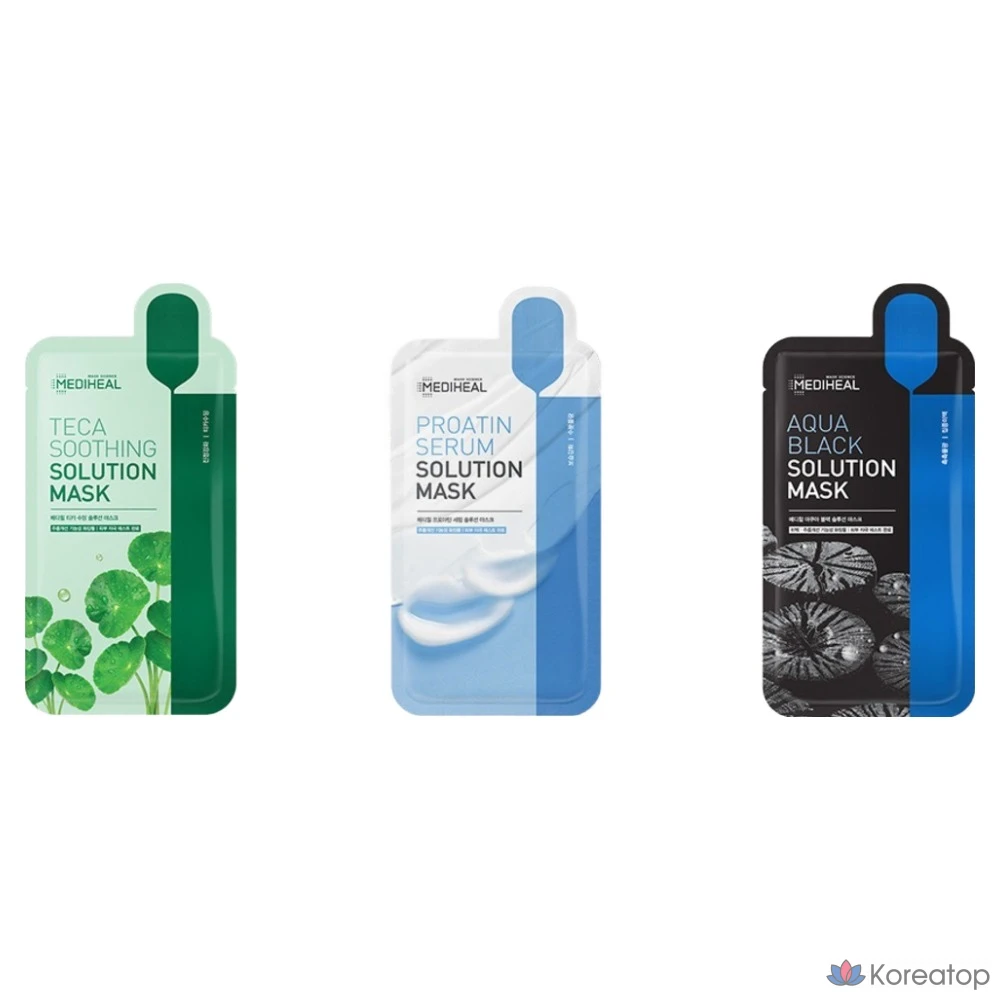 Тканевая маска для лица MEDIHEAL Aqua Black Solution Mask, 23 мл, 15 шт.