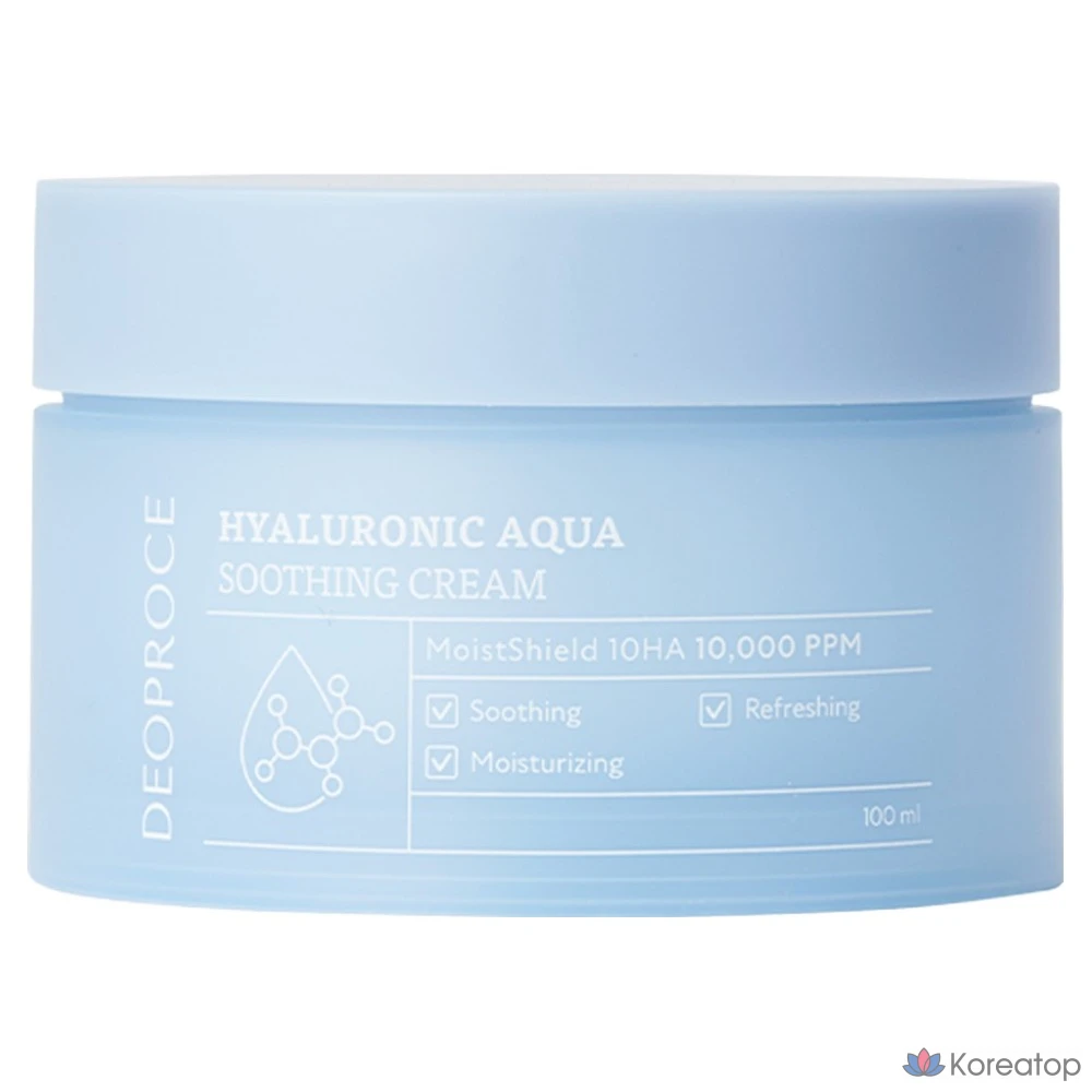 Успокаивающий крем Deoproce Hyaluronic Aqua Soothing Cream, 100 мл, 1 шт.