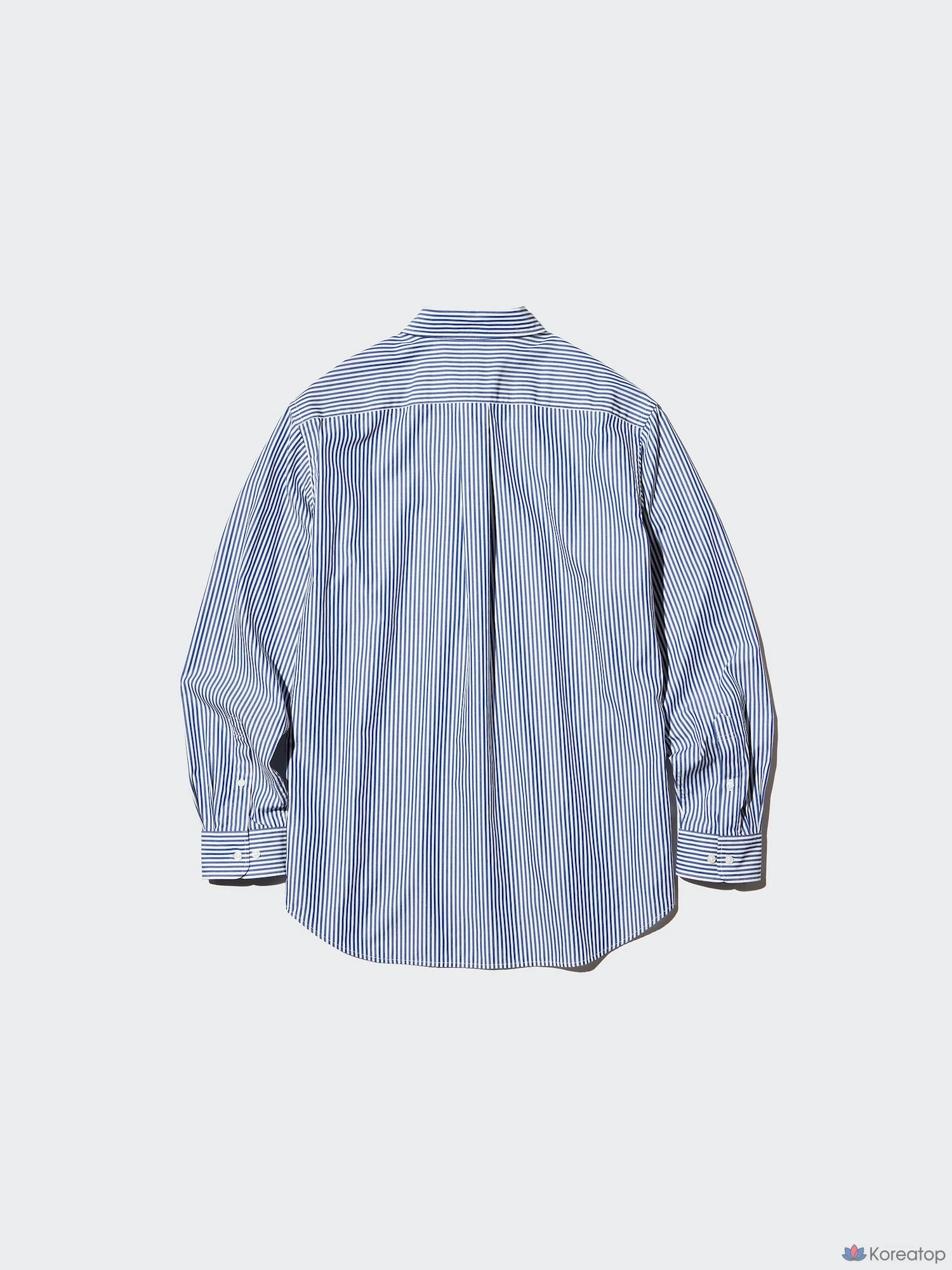 Рубашка Uniqlo Broadcloth Shirt Button-Down Collar, в полоску, фото 8