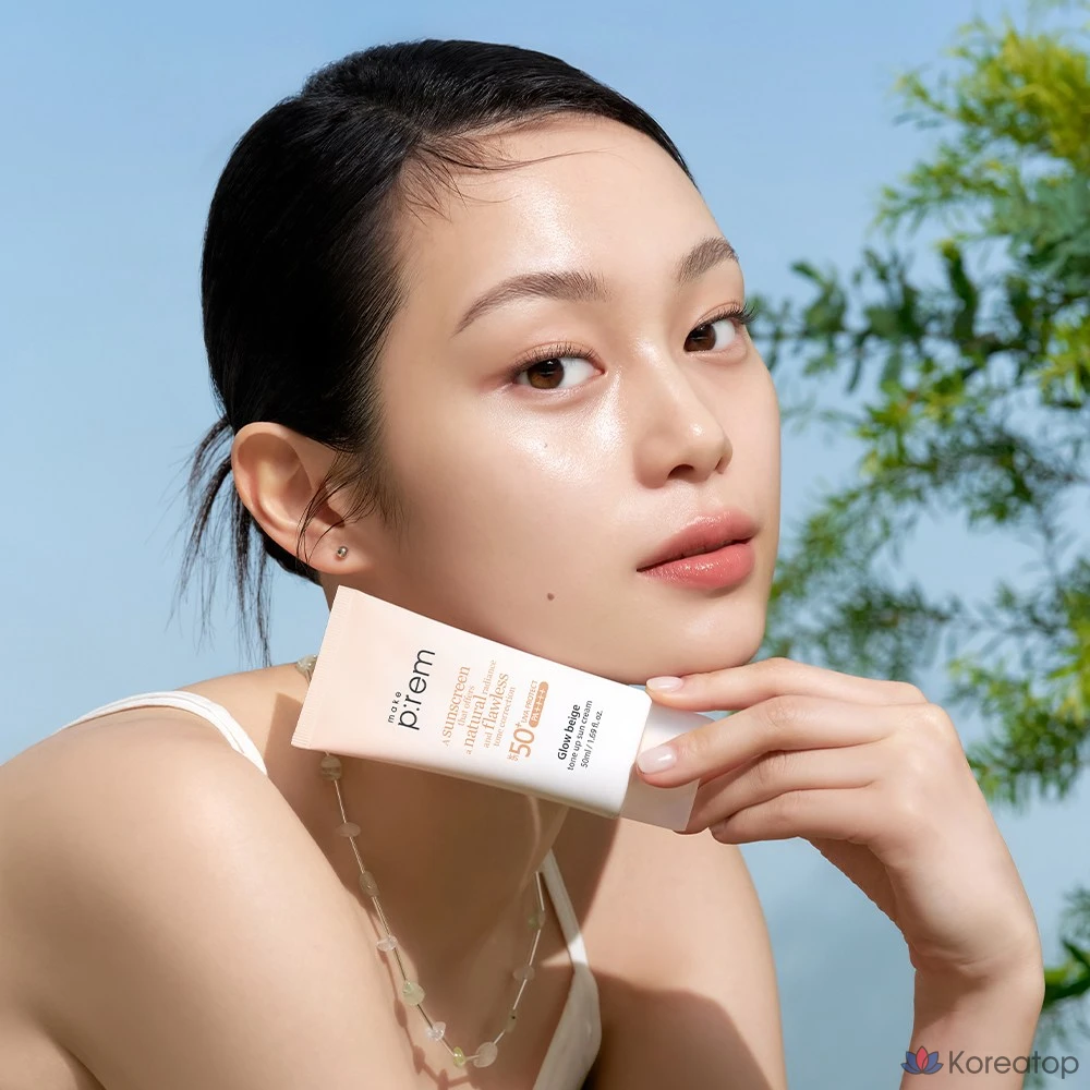 Солнцезащитный крем MAKE P:REM Glow Beige Tone-Up Sun Cream, 50 мл, 1 шт.