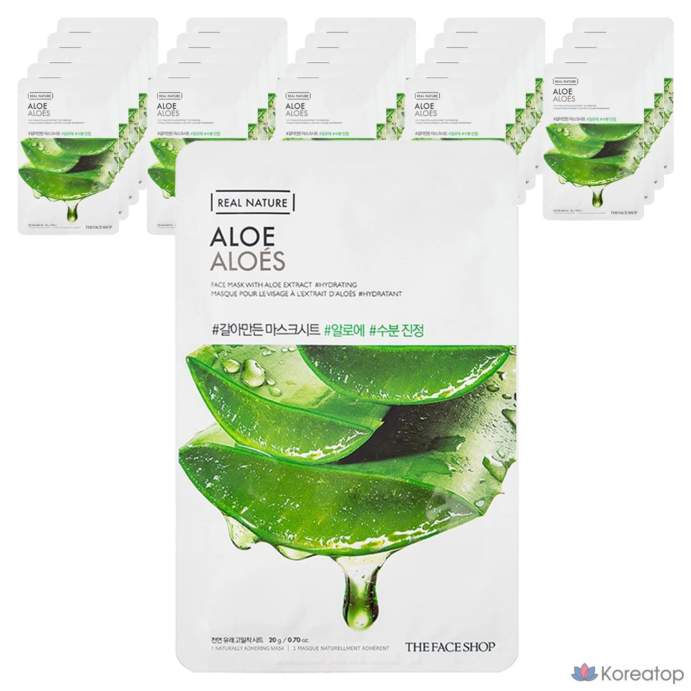 Тканевая маска для лица The Face Shop Real Nature Aloe Mask Sheet, 25 шт.