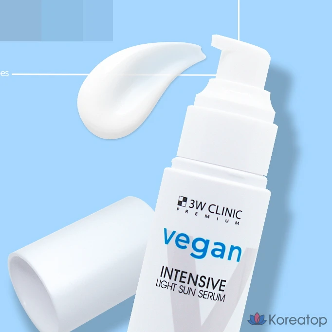 Солнцезащитный крем 3W Clinic Premium Vegan Intensive Light Sun Serum SPF50+ PA+++, 50 мл, 1 шт.