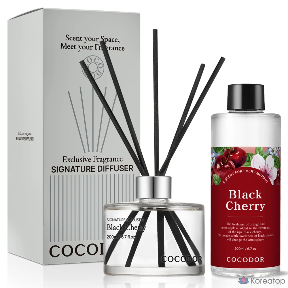 Диффузор для дома Cocodor Black Cherry, 200 мл + 200 мл, 1 набор