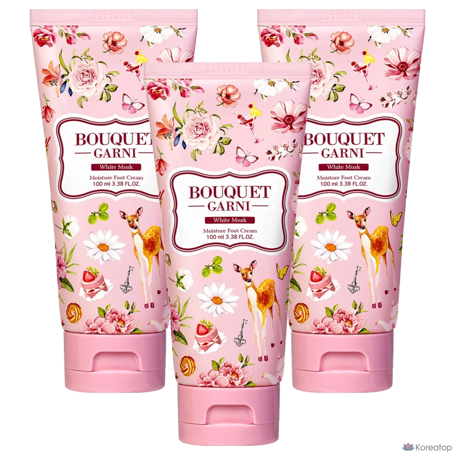Крем для ног Bouquet garni Moisturizing Foot Cream White Musk, 100 мл, 3 шт.