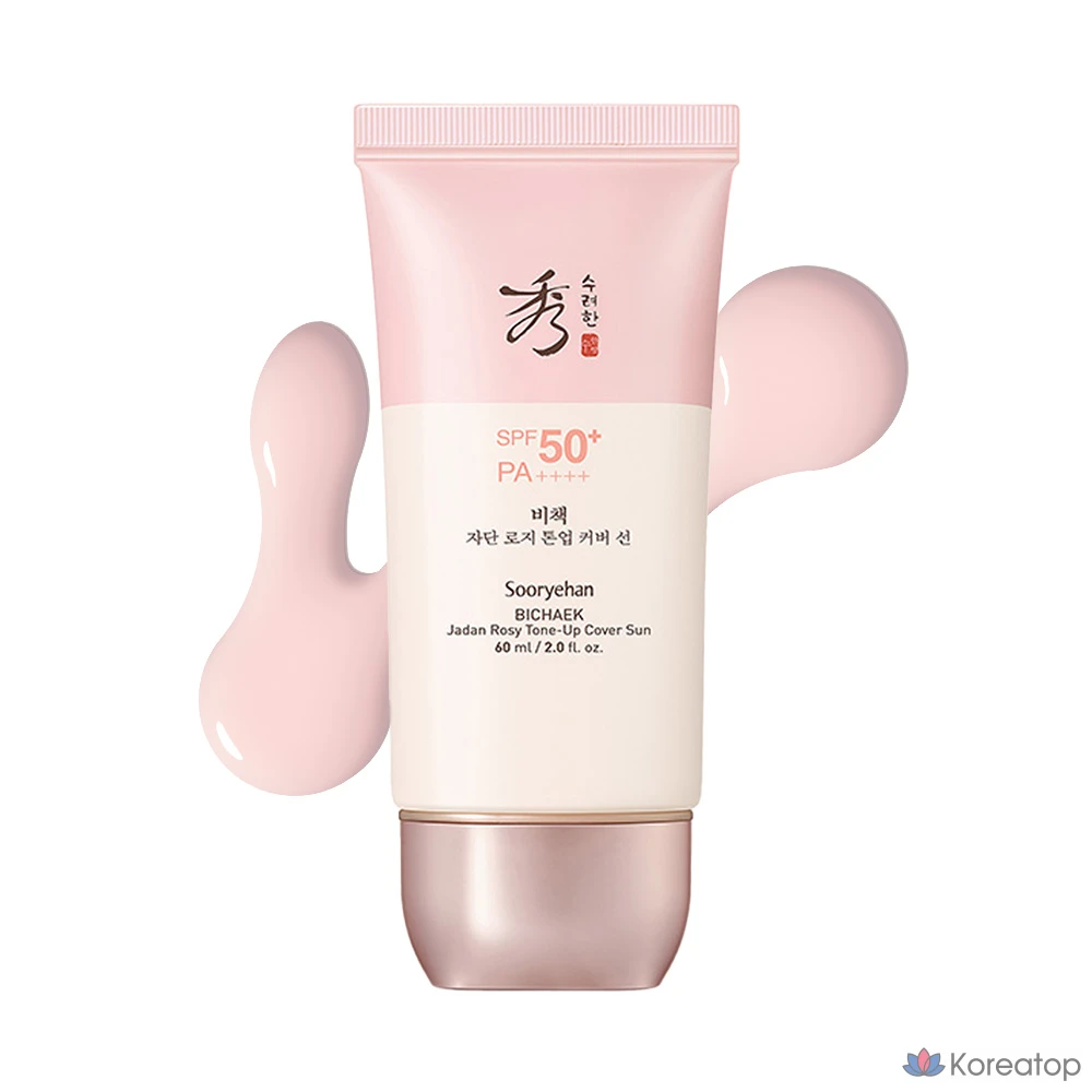 Тонирующий солнцезащитный крем Sooryehan Bicheok Jadan Rosy Tone-Up Cover Sun Lotion SPF50+ PA++++, 60 мл, 1 шт.
