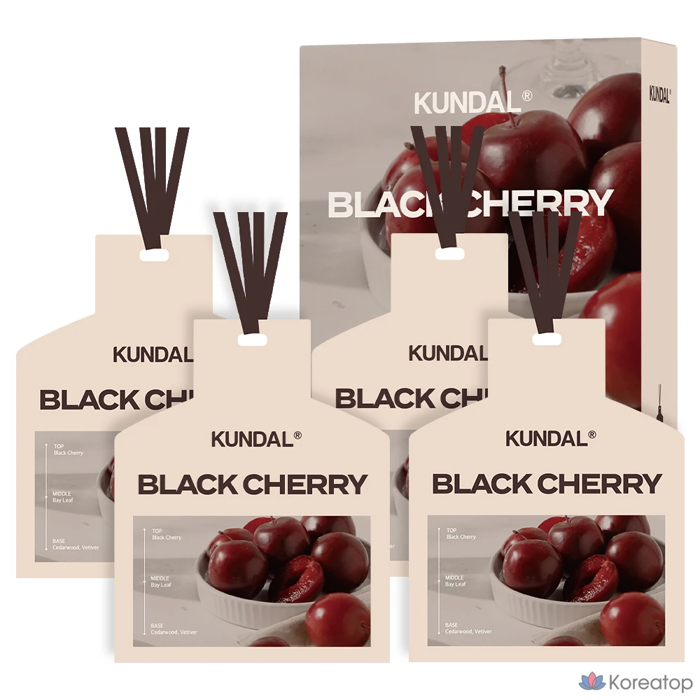 Ароматизатор для автомобиля Kundal Perfumed Sachet, оттенок Black Cherry, 7 г, 4 шт.