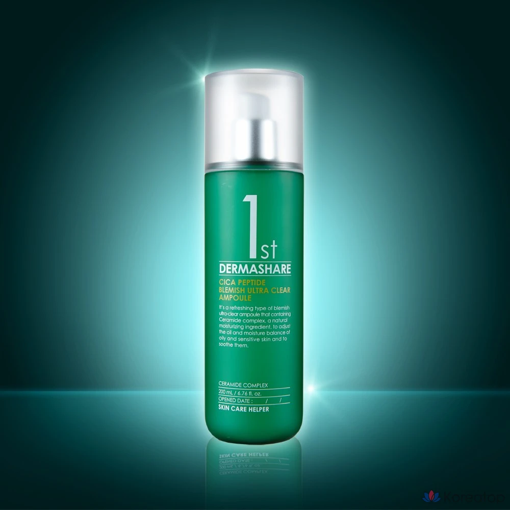 Ампульная сыворотка Dermashare First Cica Peptide Blemish Ultra Clear Ampoule, 200 мл, 1 шт.