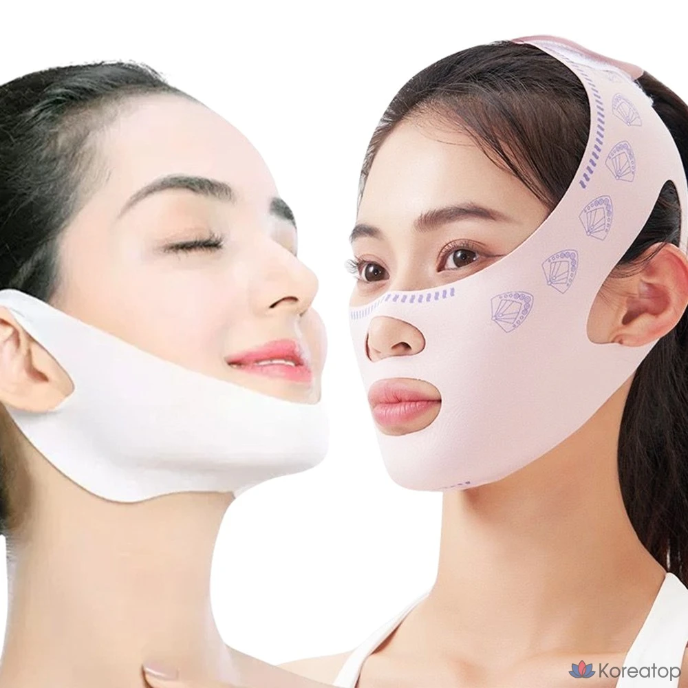 Тканевая маска для лица LOLO SKINNY Two-Step Hydrogel Chin V-Line Collagen Mask + Lifting Band, 11 шт.