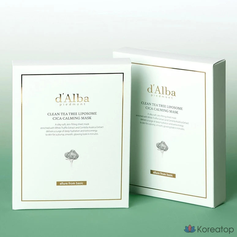 Набор для ухода d'Alba White Truffle Nourishing Treatment Mask 5p + Clean Tea Tree Liposome Cica Calming Mask 5p 2-piece Set, 1 шт.