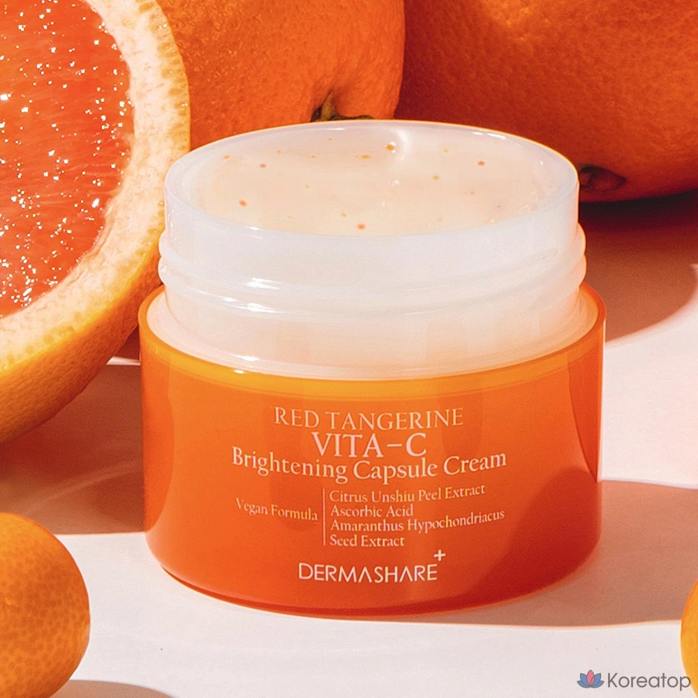 Крем Dermashare Vegan Red Orange Vitamin C Brightening Capsule Cream, 50 мл, 1 шт.