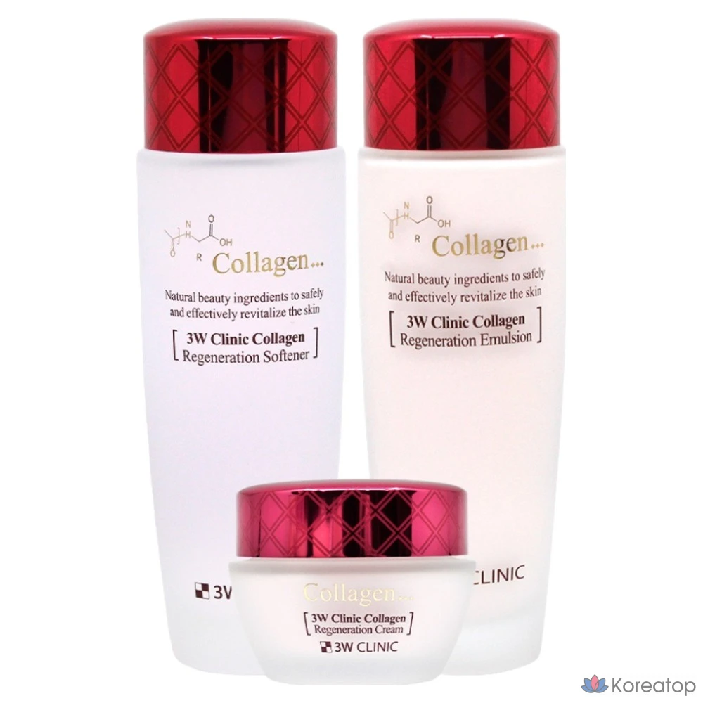 Набор для ухода 3W Clinic Collagen 3-piece Set, 1 шт.