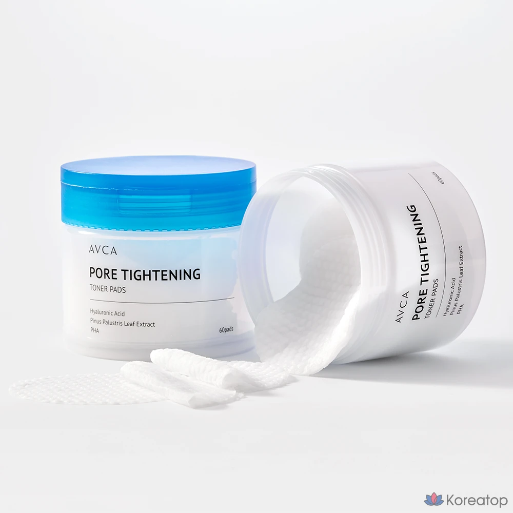 Тонер-пэды AVCA Pore Tightening Low Molecular Hyaluronic Acid Pore Toner Pad, 150 мл, 60 шт.