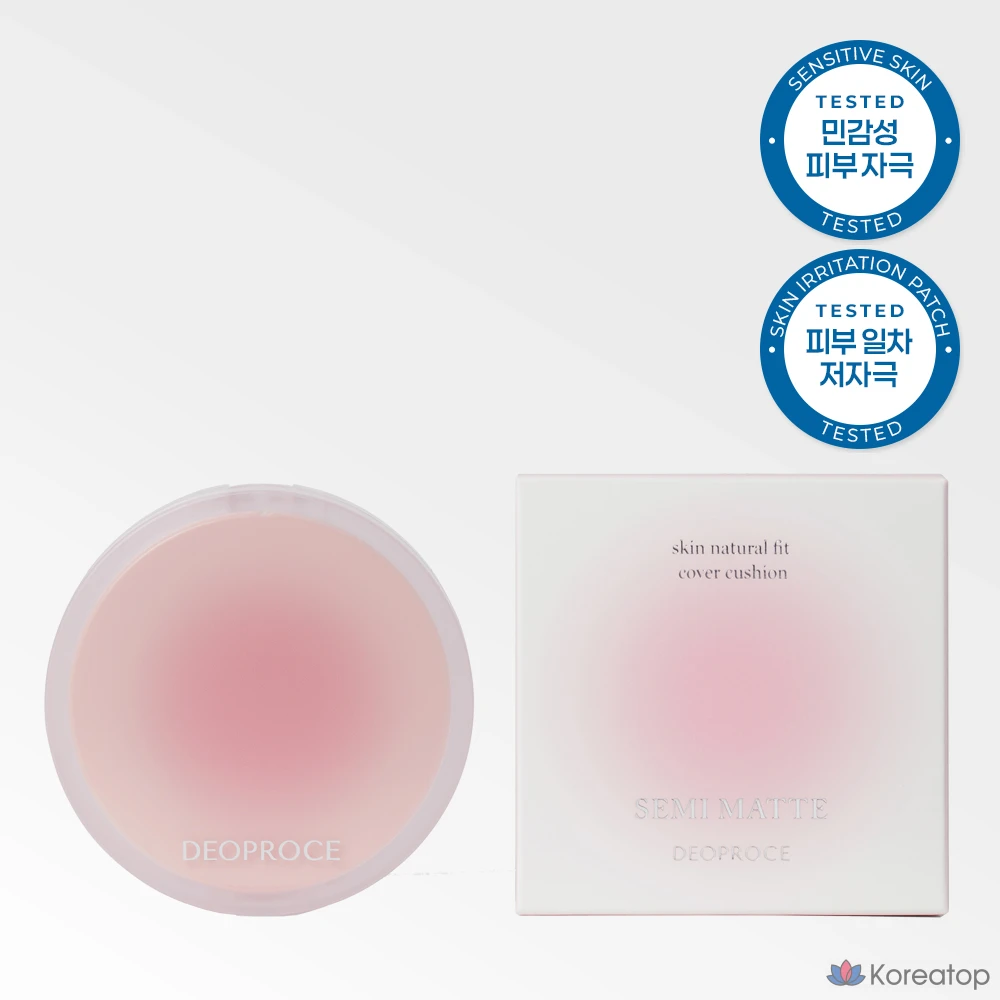 Кушон Deoproce Skin Natural Fit Cover Cushion, оттенок 21 Light Beige, 12 г, 1 шт.
