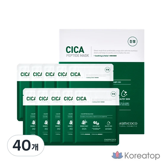 Тканевая маска для лица Swanicoco Cica Peptide Mask, 35 г, 40 шт.