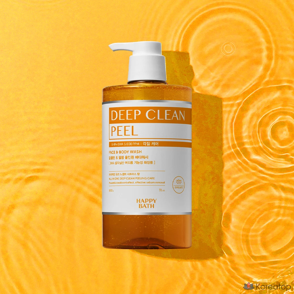 Гель для душа Happy Bath Deep Clean AHA BHA All-in-One Body Wash, аромат Citrus Yuzu, 900 г, 1 шт.
