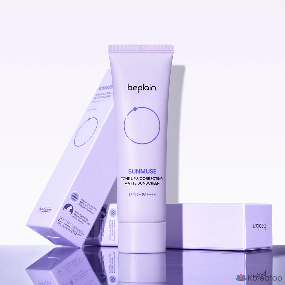 Солнцезащитный крем Beplain Sunmuse Tone Up &amp; Correcting Matte Sunscreen SPF50+ PA++++, 50 мл, 1 шт.