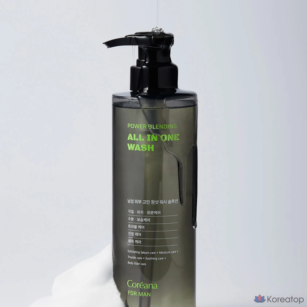 Очищающее средство Coreana For Men Power Blending All-in-One Wash, 500 мл, 1 шт.