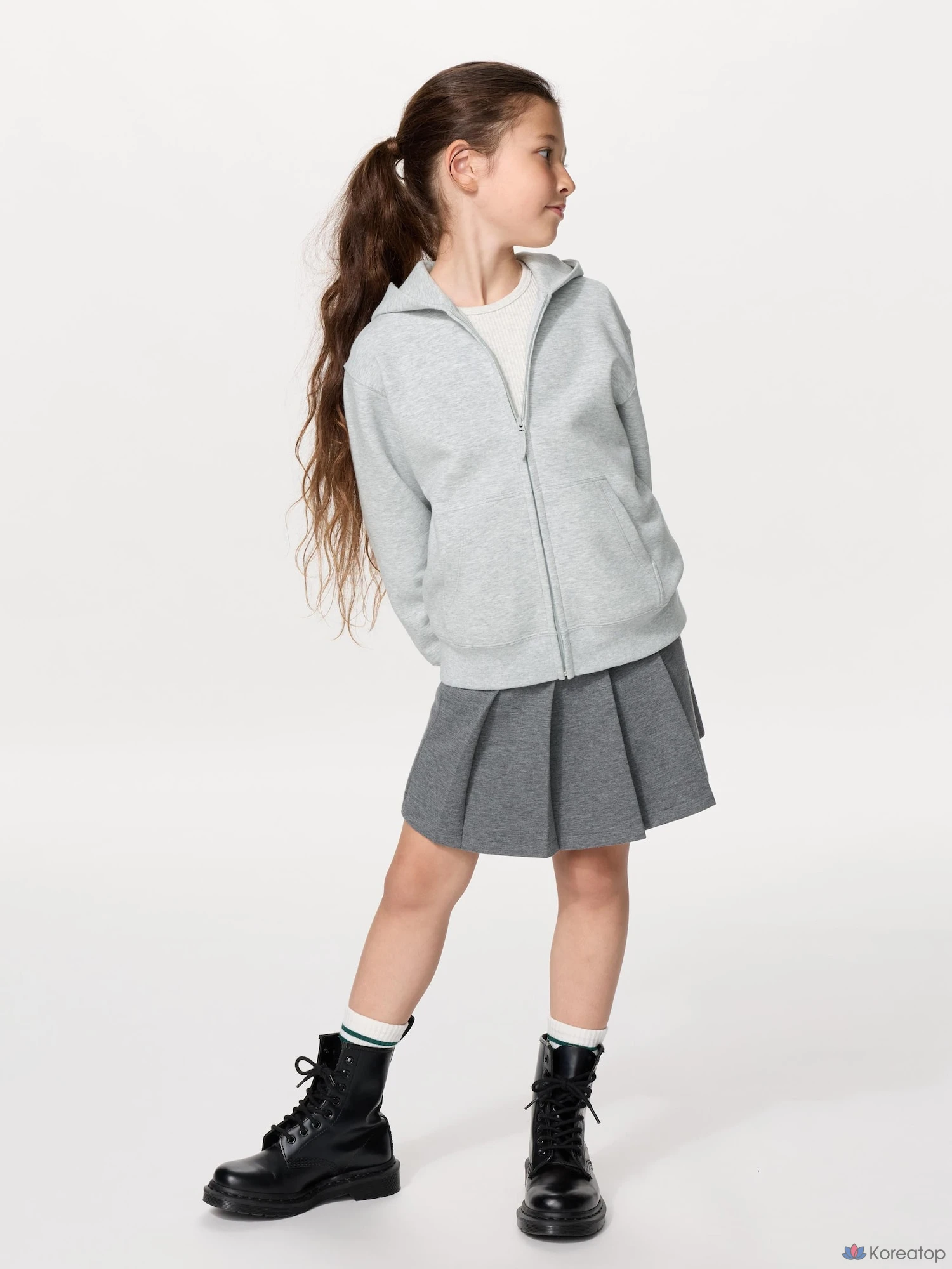 Парка детская Uniqlo Dry Sweat Full-Zip Parka, однотонная