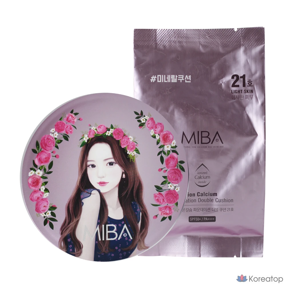 Кушон MIBA Ion Calcium Big Cushion Foundation, оттенок 21, 24 г + 24 г, 1 шт.