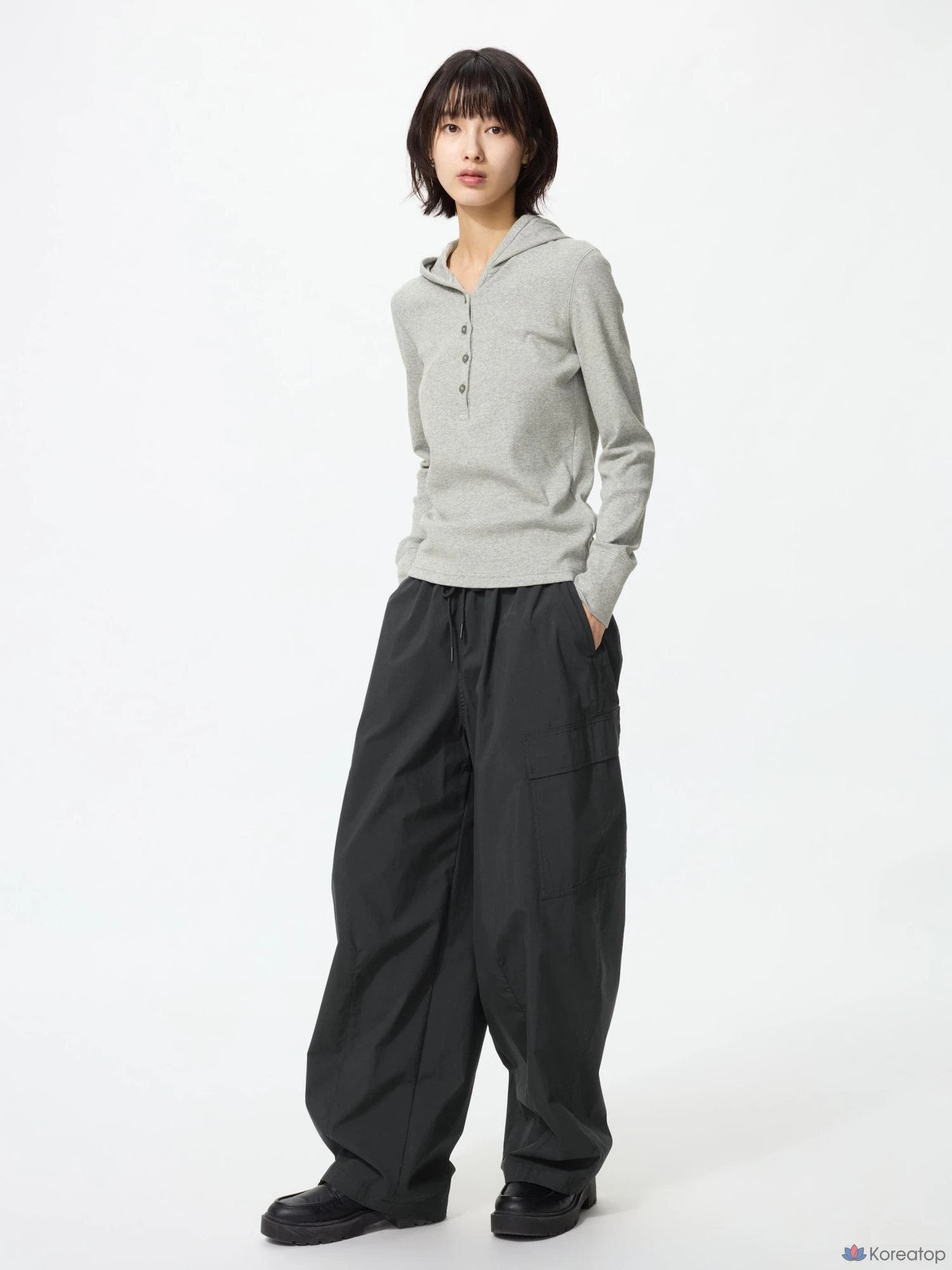 Лонгслив Uniqlo Hooded Rib T
