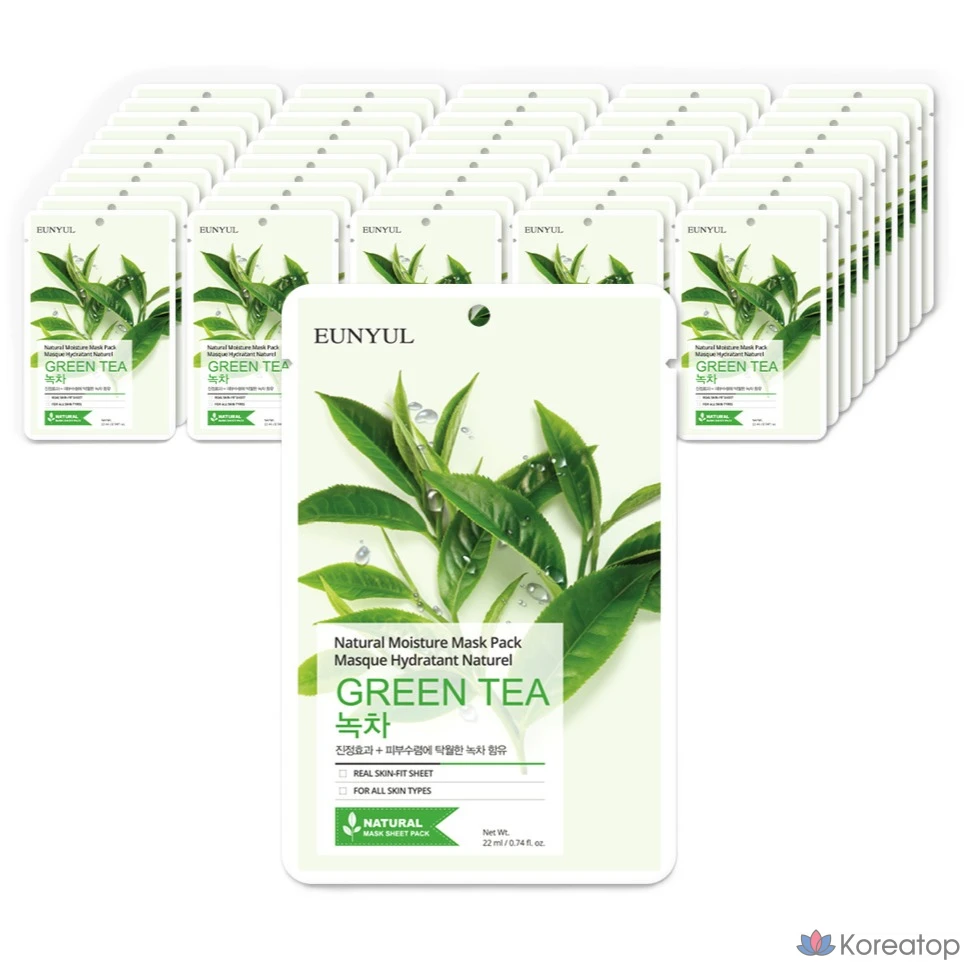 Тканевая маска для лица Eunyul Natural Green Tea Mask, 200 шт.