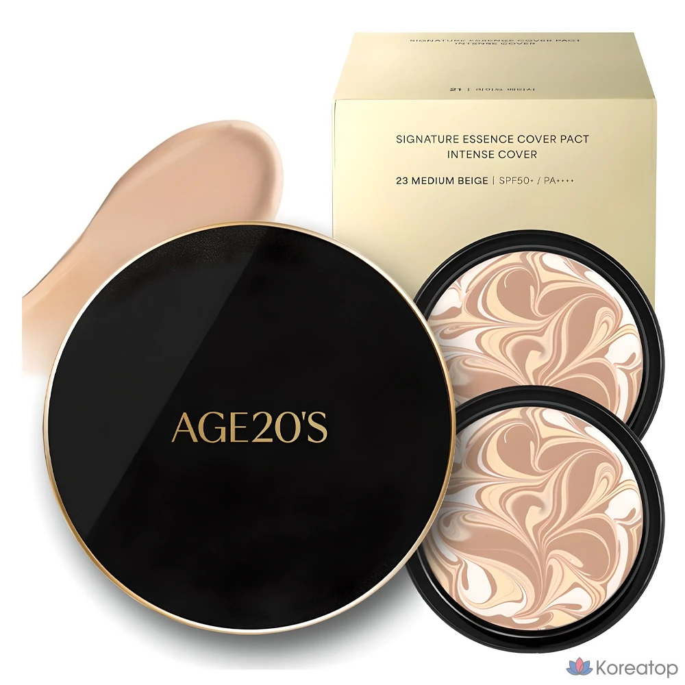 Пилинг AGE 20S Signature Essence Cover Pact Intense Case + Refill 14g 2p Set, оттенок 23, 1 шт.
