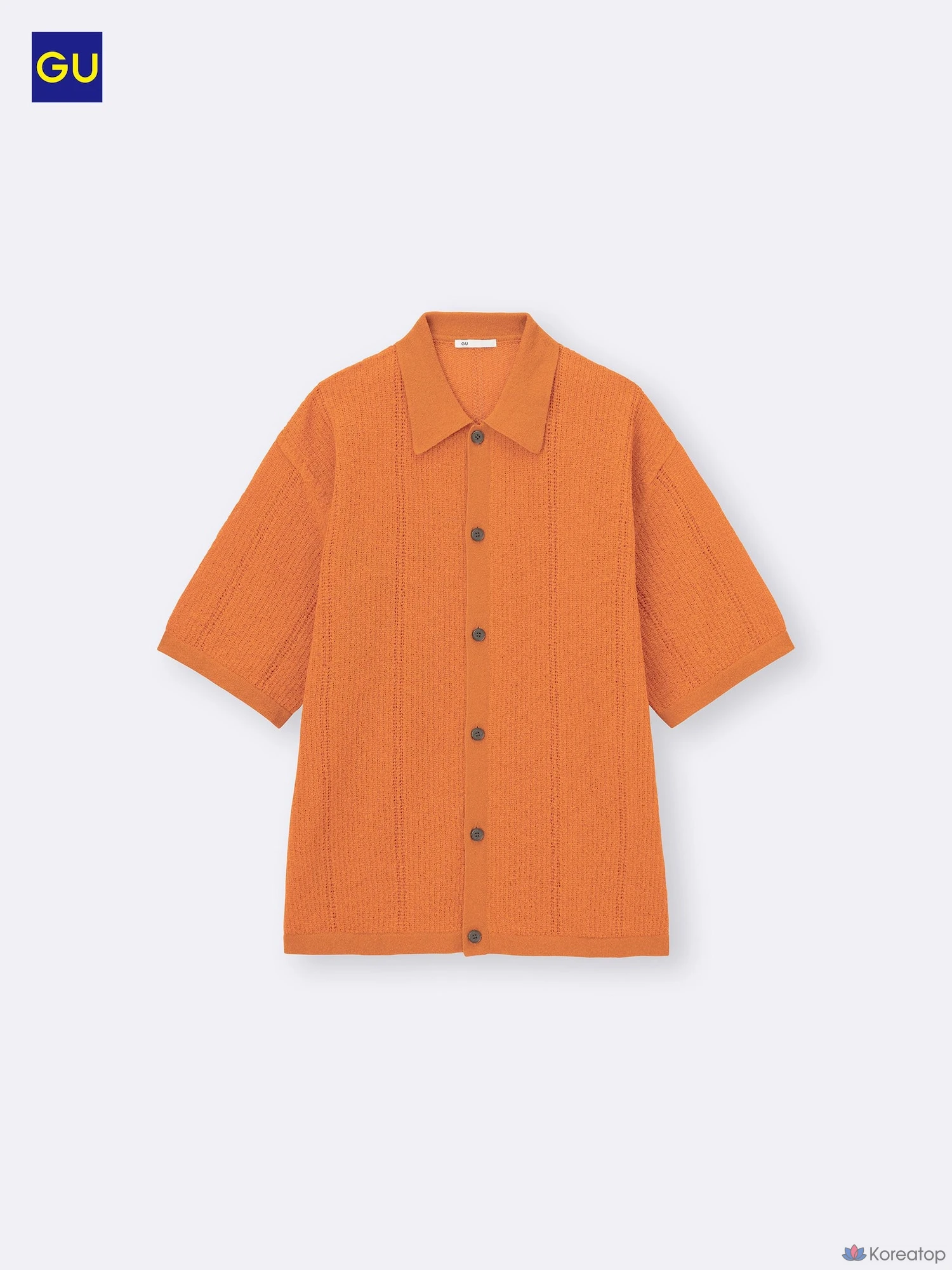 Рубашка Uniqlo Washable Boucle Knit Shirt с коротким рукавом