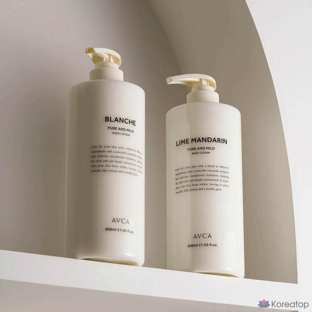 Лосьон для тела AVCA Pure & Mild Ceramide Body Lotion, аромат лайма и мандарина, 800 мл, 1 шт.