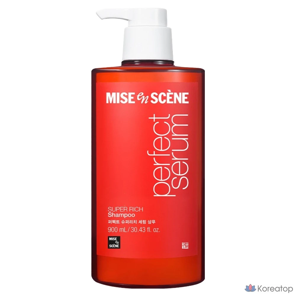 Шампунь Mise en Scene Perfect Super Rich Serum для интенсивно поврежденных волос, аромат Floral Musk, 900 мл, 1 шт.