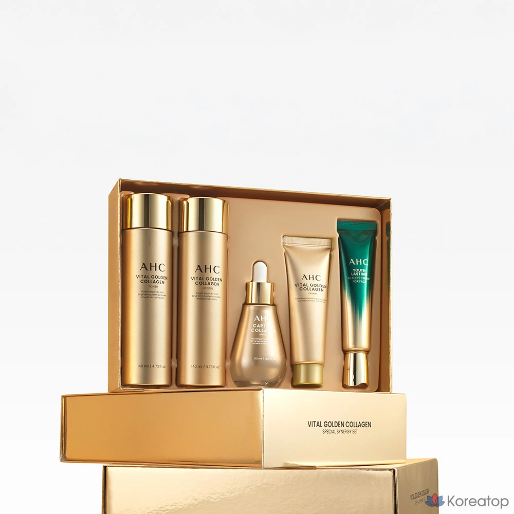 Набор для ухода AHC Vital Golden Collagen Youth Total Care 5-piece Set, 1 шт.