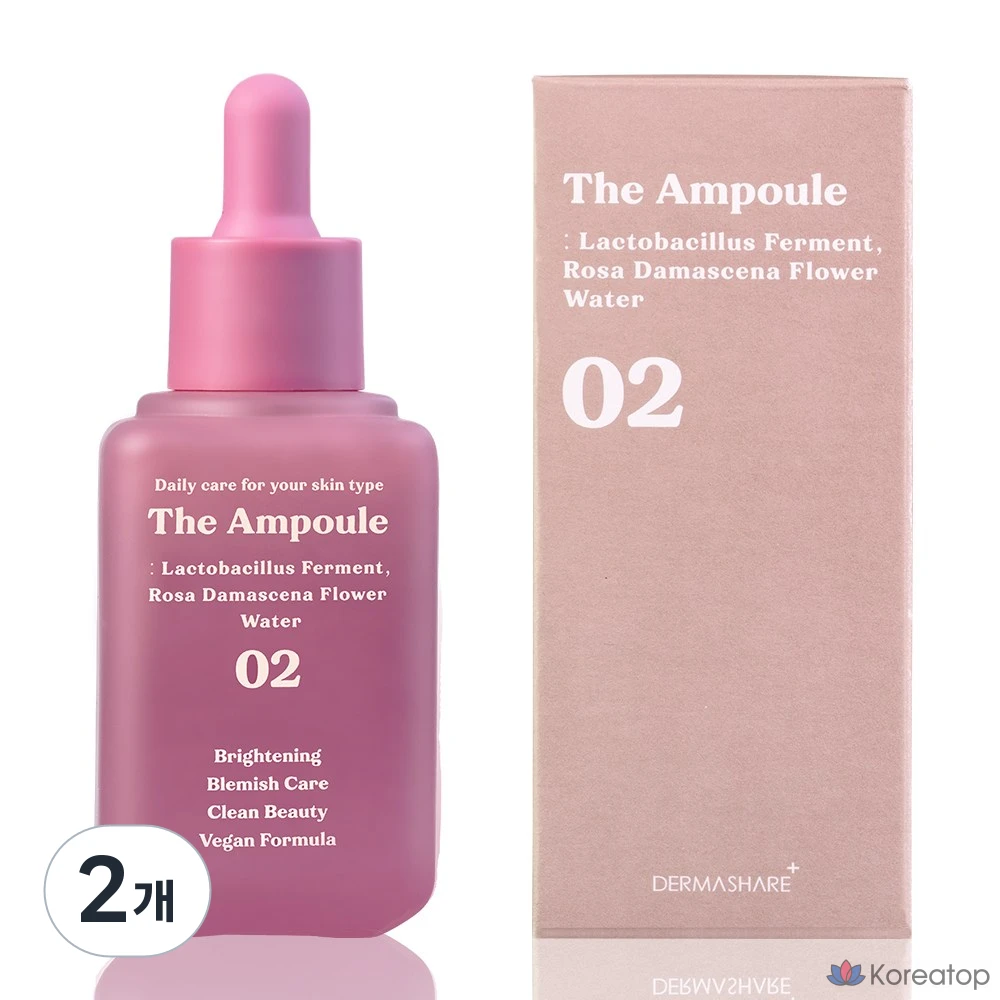 Сыворотка Dermashare The Ampoule Vegan Lactobacillus Damask Rose Flower Water, 60 мл, 2 шт.