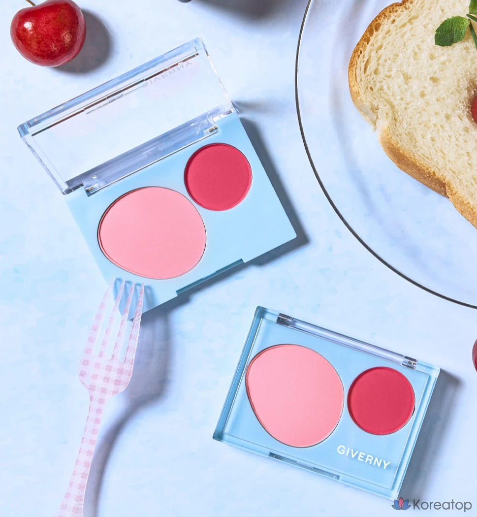 Блушер Giverny Fluffy Dual Blusher, оттенок 04 Cherry Pop, 7.4 г, 1 шт., фото 5