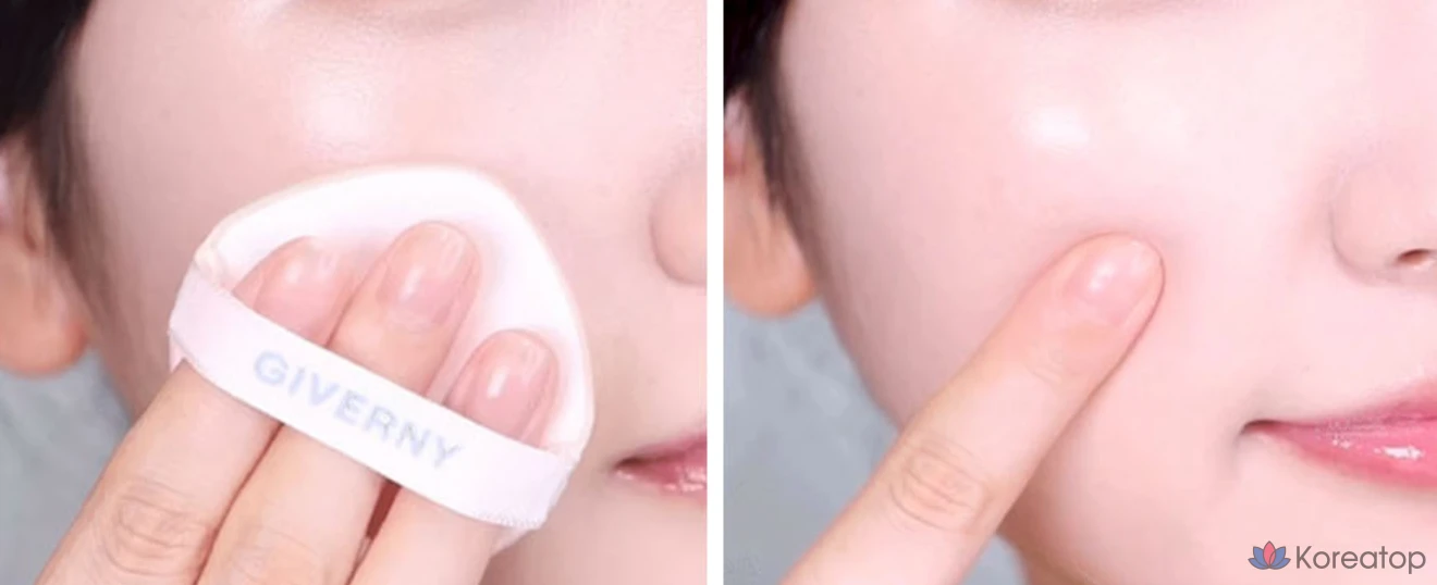 Кушон Giverny Dewy Glossy Cushion Foundation (основа + сменный блок), оттенок 21NW Light Beige, 13 г, 1 шт.