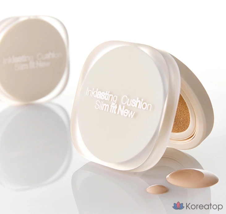 Кушон The Face Shop Ink Lasting Slim Fit New Cushion Foundation Refill, оттенок V201 Apricot Beige, 12 г, 1 шт., фото 5