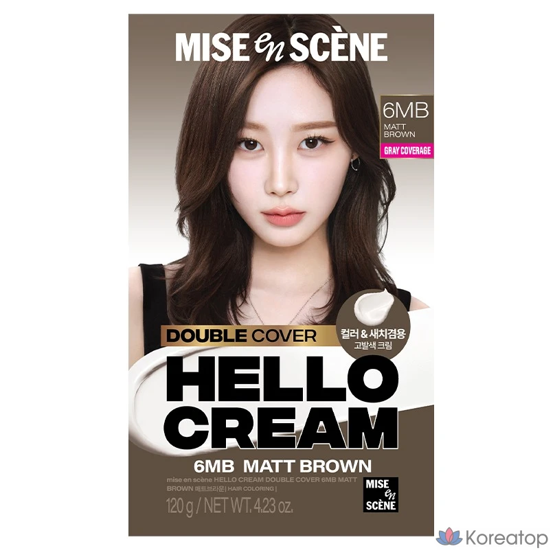 Краска для волос Mise en Scene Hello Cream Double Cover, оттенок Matte Brown, 1 шт.