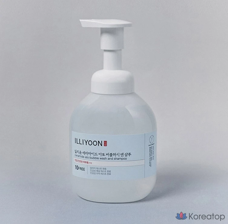 Гель для душа и шампунь ILLIYOON Ceramide Ato Bubble Wash & Shampoo, без отдушки, 900 мл, 1 шт., фото 3
