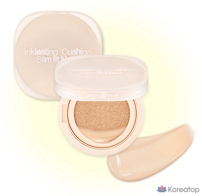 Кушон The Face Shop Ink Lasting Slim Fit New Cushion Foundation Refill, оттенок V201 Apricot Beige, 12 г, 1 шт., фото 6