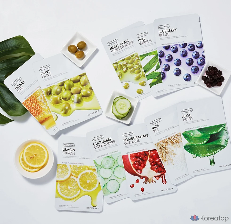 Тканевая маска для лица The Face Shop Real Nature Mask Sheet Cucumber, 100 шт., фото 7