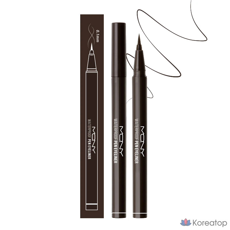 Подводка для глаз водостойкая Mqny Waterproof Pen Eyeliner, оттенок Brown Black, 0.6 г, 1 шт.