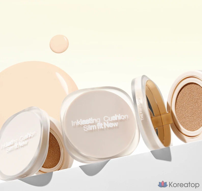 Кушон The Face Shop Ink Lasting Slim Fit New Cushion Foundation Refill, оттенок V201 Apricot Beige, 12 г, 1 шт., фото 9