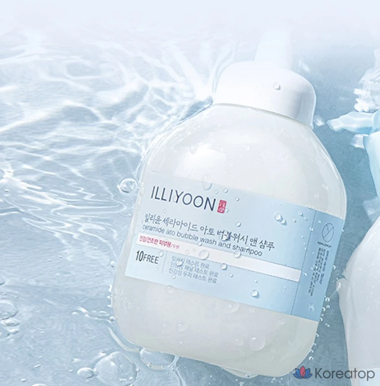 Гель для душа и шампунь ILLIYOON Ceramide Ato Bubble Wash & Shampoo, без отдушки, 900 мл, 1 шт., фото 6